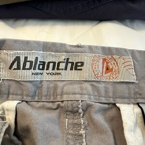 Men’s flat front grey shorts.